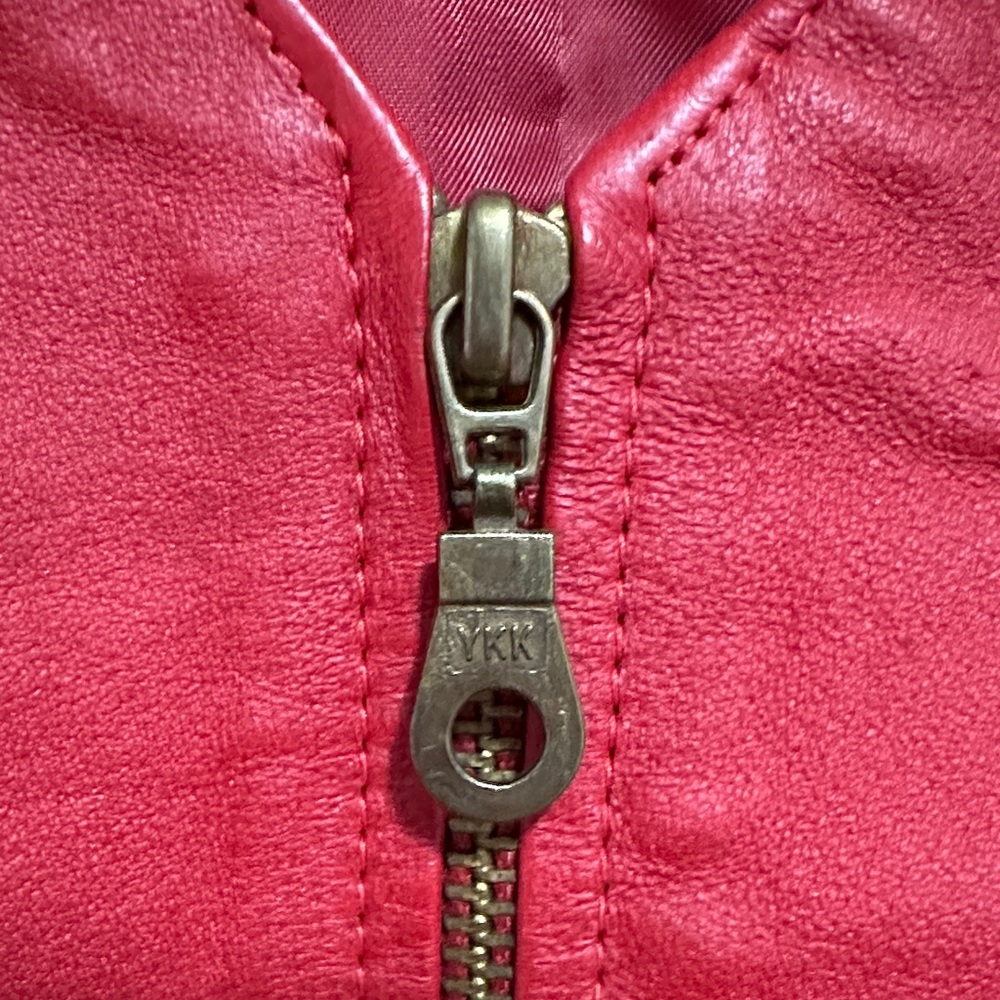 Styleworks Red genuine leather Zip-Up Vintage Vest men’s sz XL - Picture 10 of 10